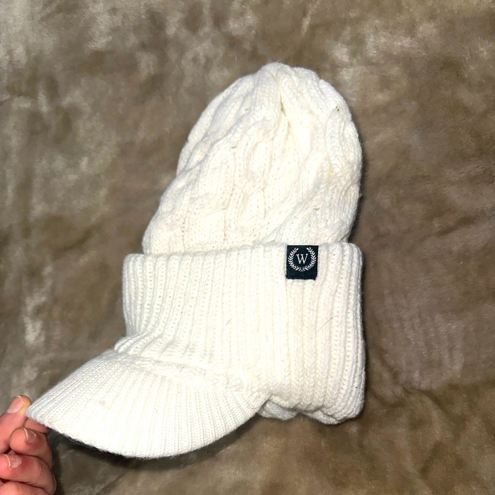 White Knit winter hat